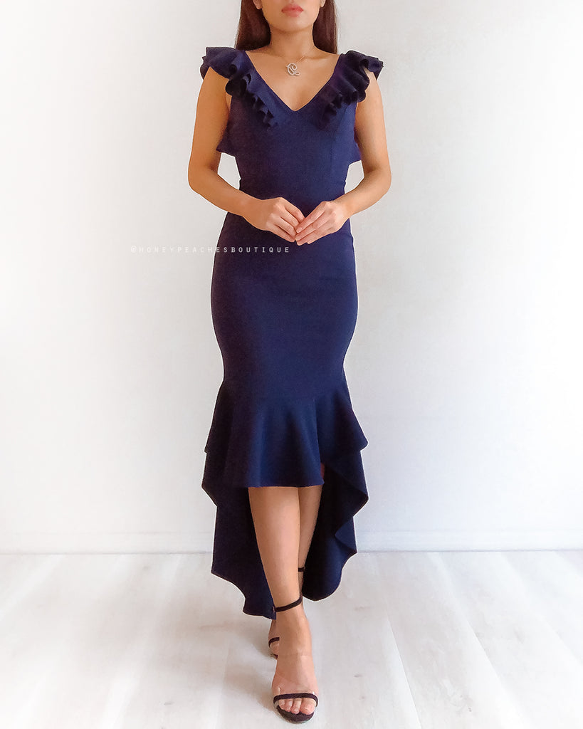 Jasmina Midi Dress - Navy