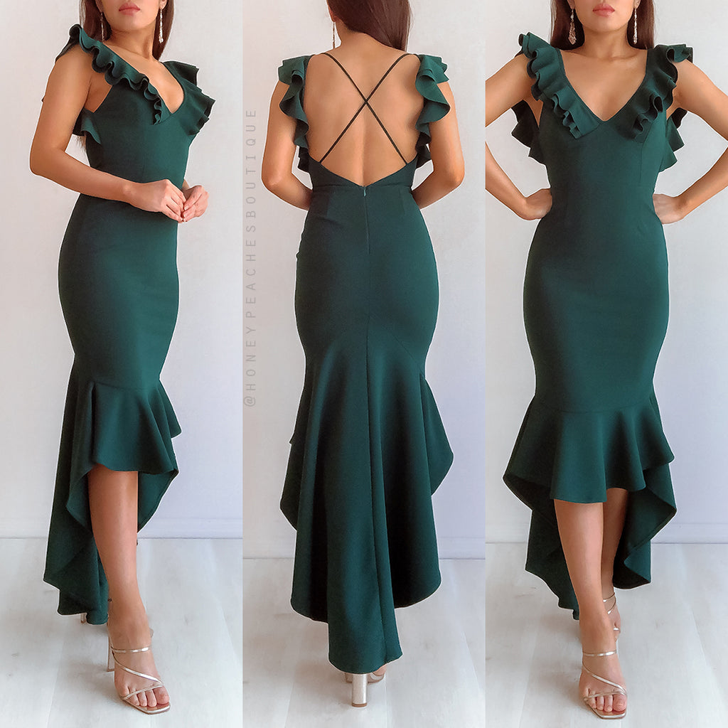 Jasmina Midi Dress - Emerald Green