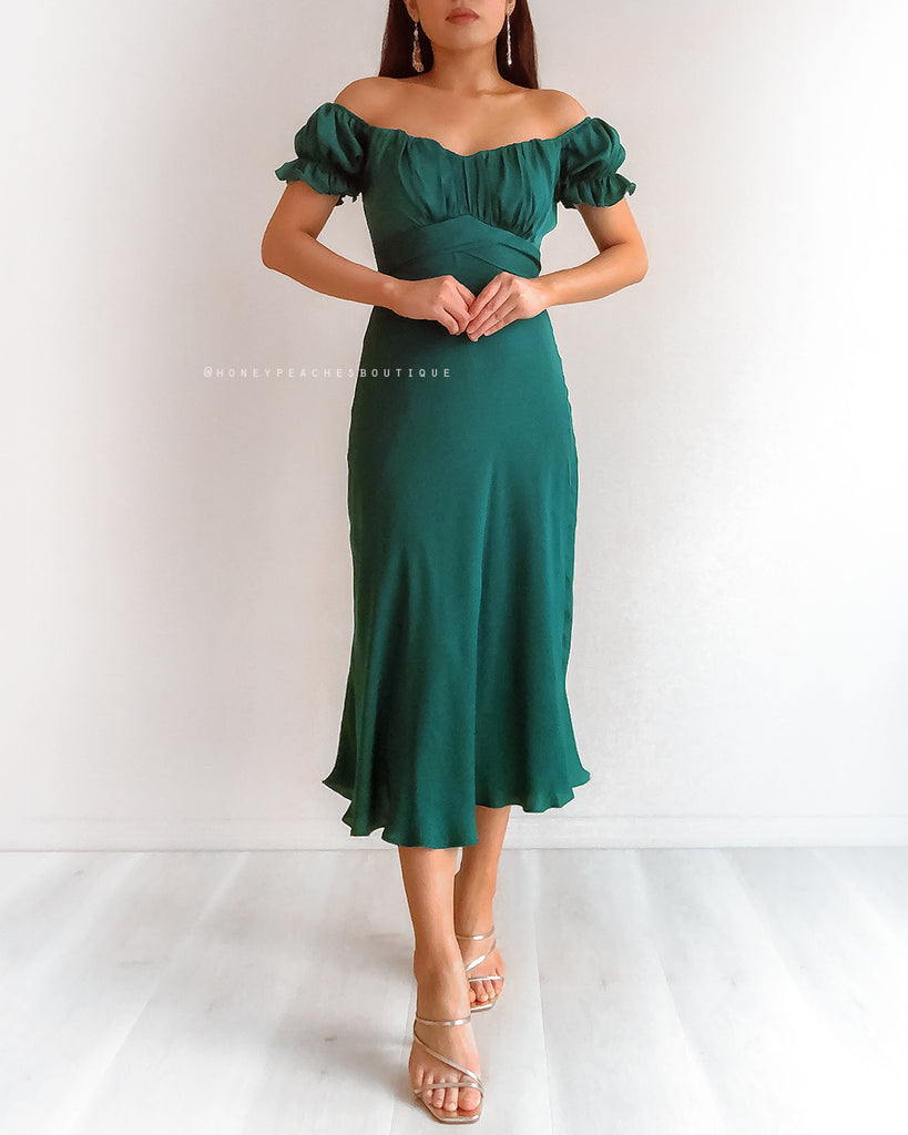 Dinah Midi Dress - Emerald Green