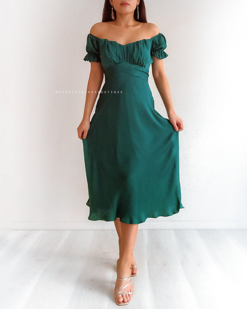 Dinah Midi Dress - Emerald Green