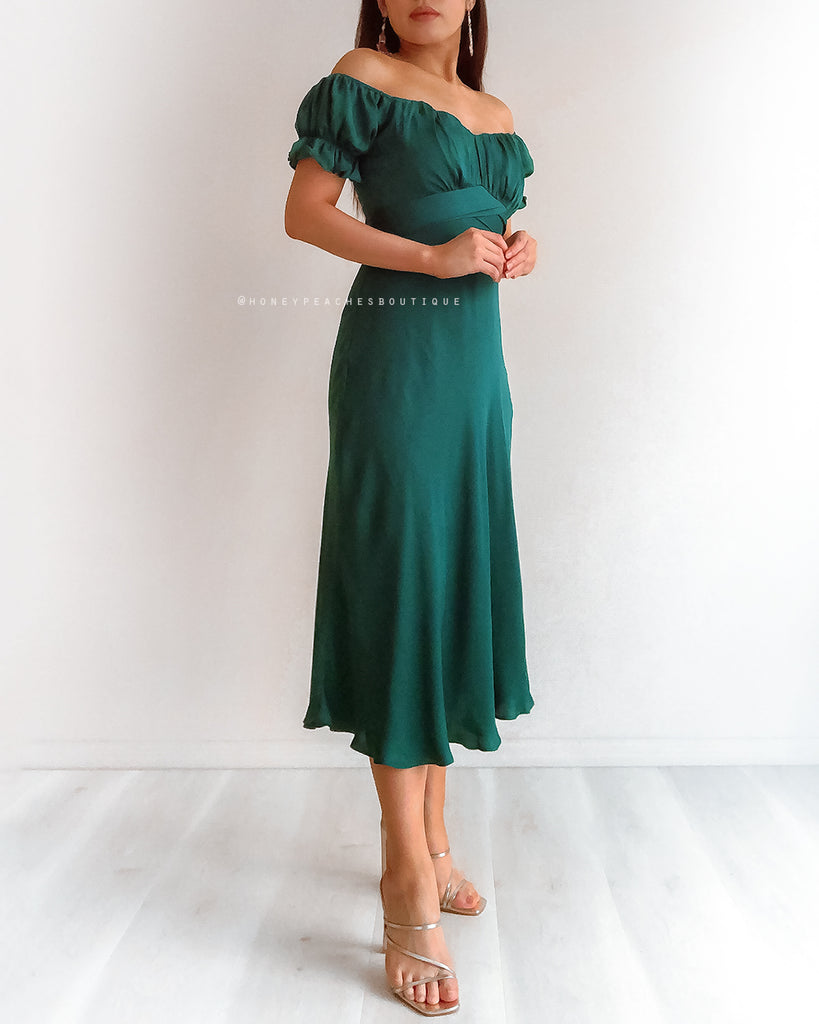 Dinah Midi Dress - Emerald Green