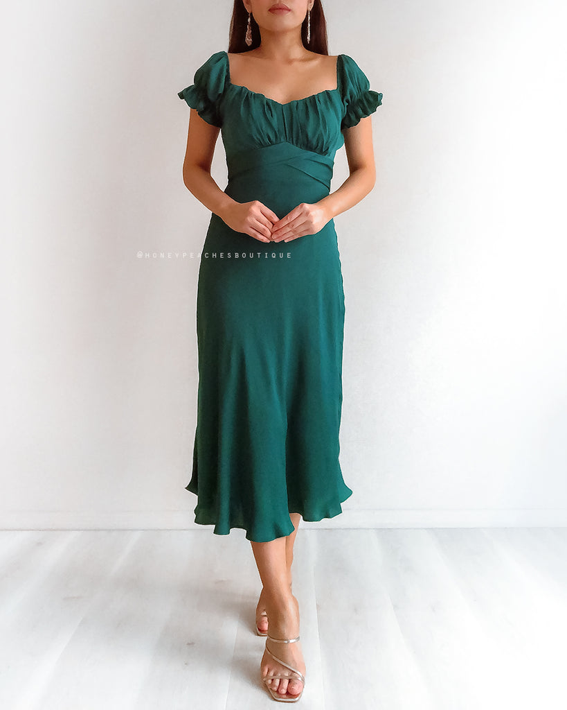 Dinah Midi Dress - Emerald Green