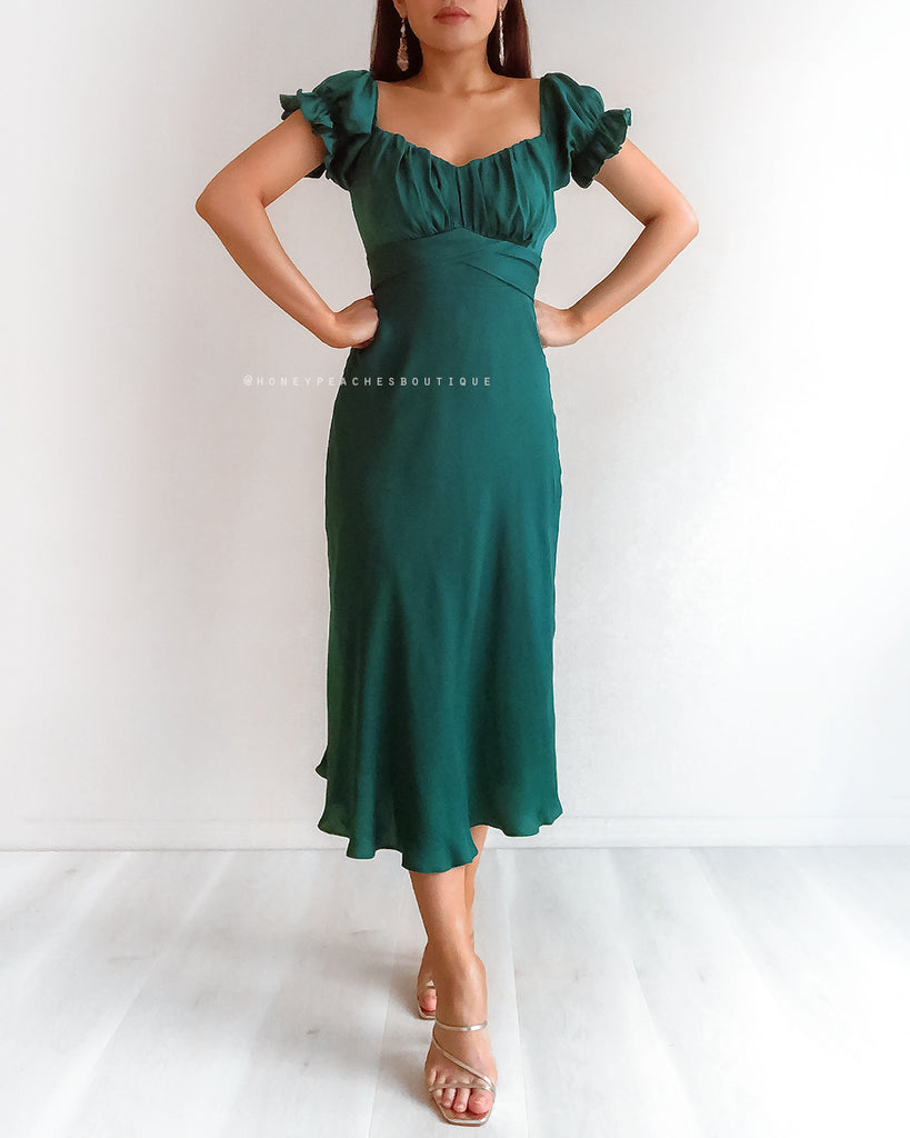 Dinah Midi Dress - Emerald Green