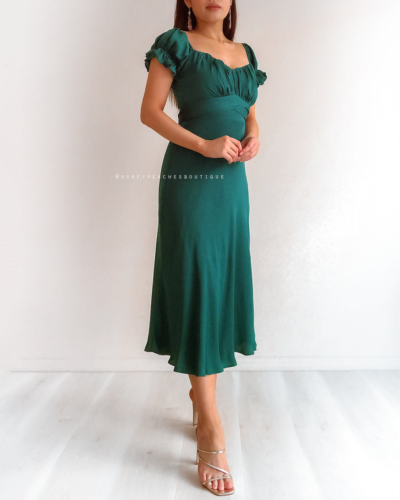 Dinah Midi Dress - Emerald Green