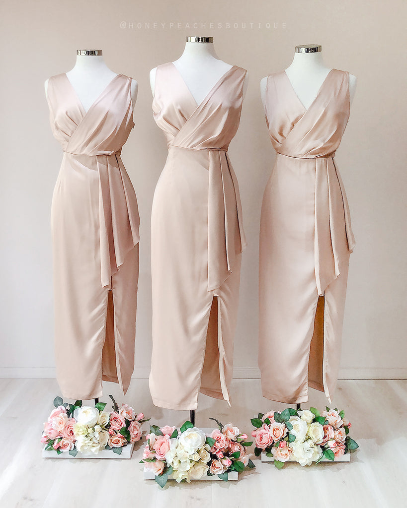 Goddess Midi Dress - Champagne