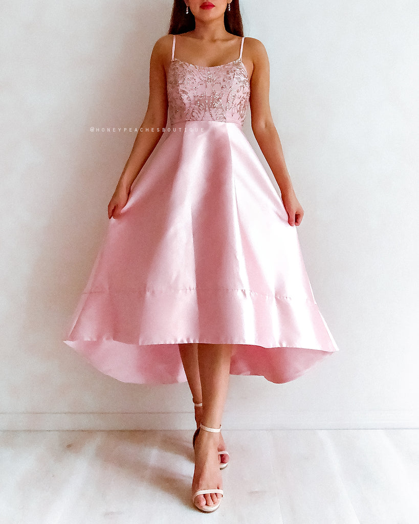 Everly Glitter Dress - Pink