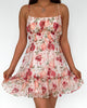 Lucy Babydoll Mini Dress - White Floral Print