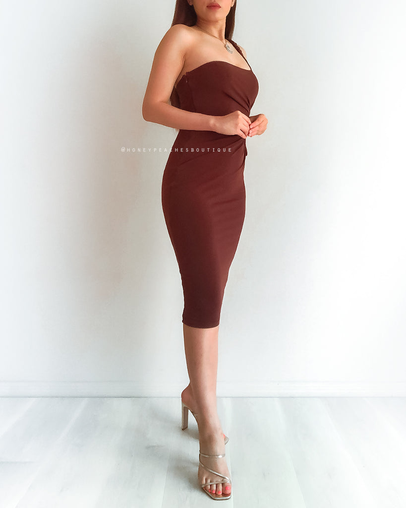 Quinn Midi Dress - Chocolate