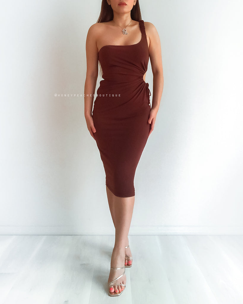 Quinn Midi Dress - Chocolate