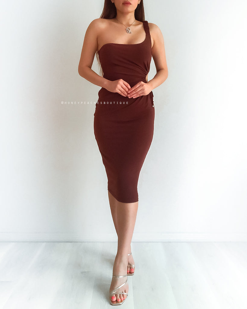 Quinn Midi Dress - Chocolate