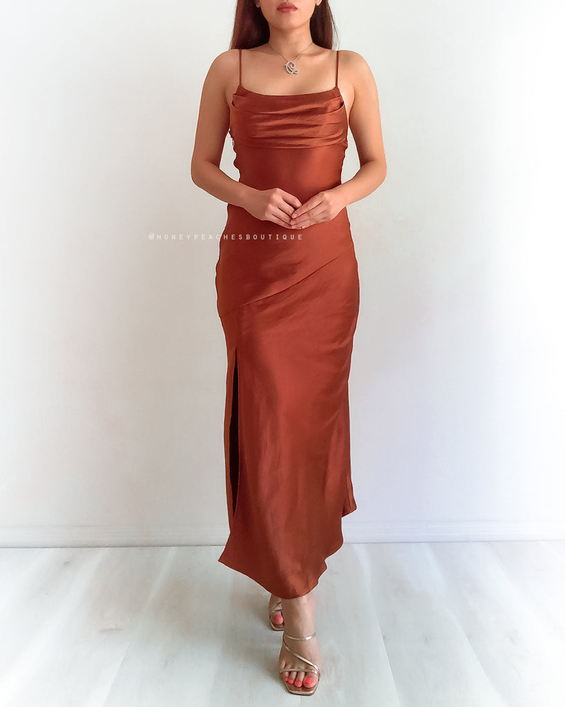 Davina Midi Dress - Rust