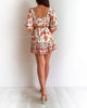 Rey Two Piece Dress Set - Rust Floral