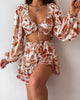 Rey Two Piece Dress Set - Rust Floral