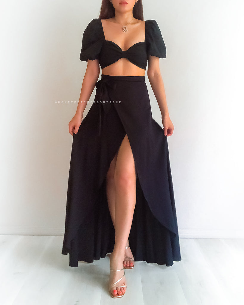 Melanie Wrap Skirt - Black