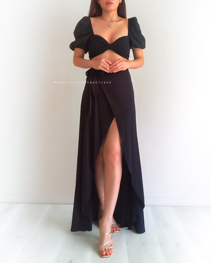 Melanie Wrap Skirt - Black