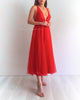 Dior Tulle Midi Dress - Red