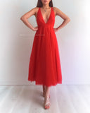 Dior Tulle Midi Dress - Red