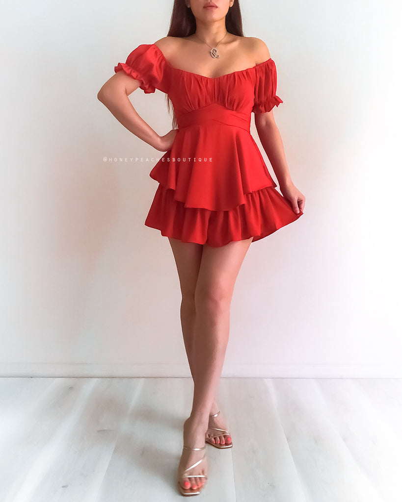 Eleni Playsuit - Red