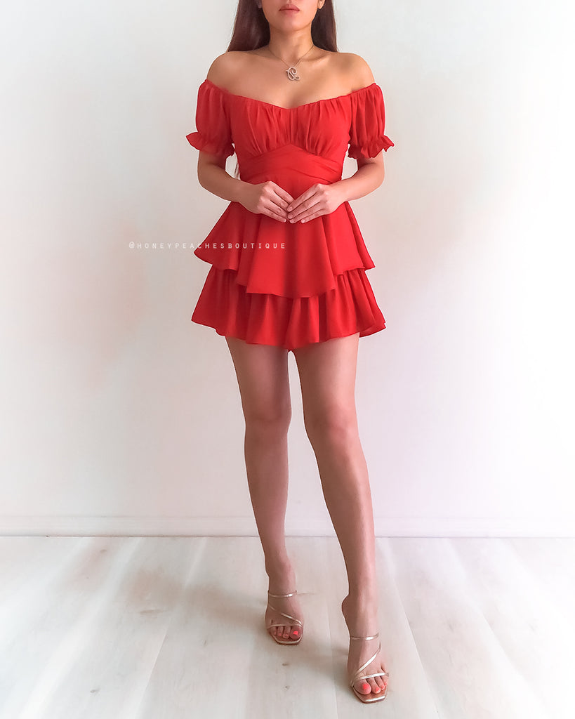 Eleni Playsuit - Red