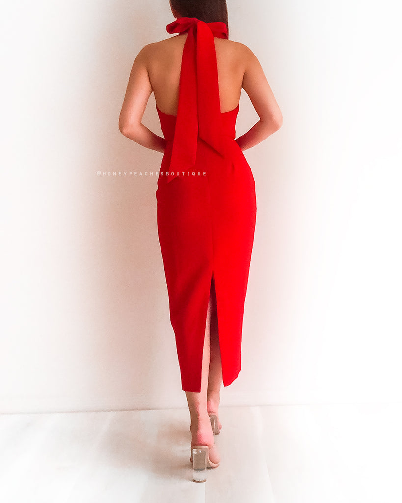 Natalia Midi Dress - Red