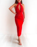 Natalia Midi Dress - Red