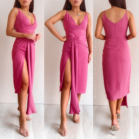 Natasha Midi Dress - Plum