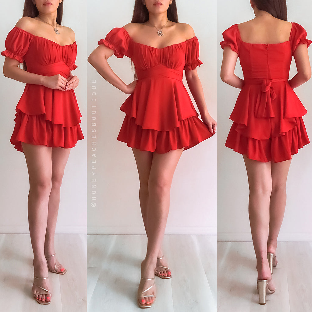 Eleni Playsuit - Red