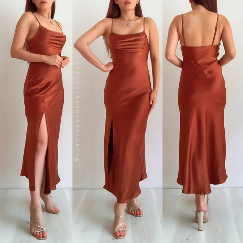 Emery Midi Dress - Rust