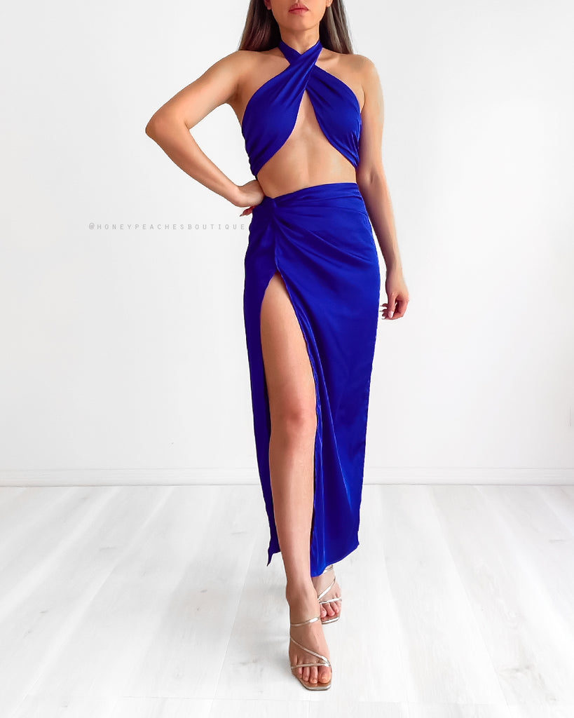 Kylie Midi Skirt - Royal Blue