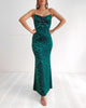 Lionell Maxi Dress - Emerald Zebra Print