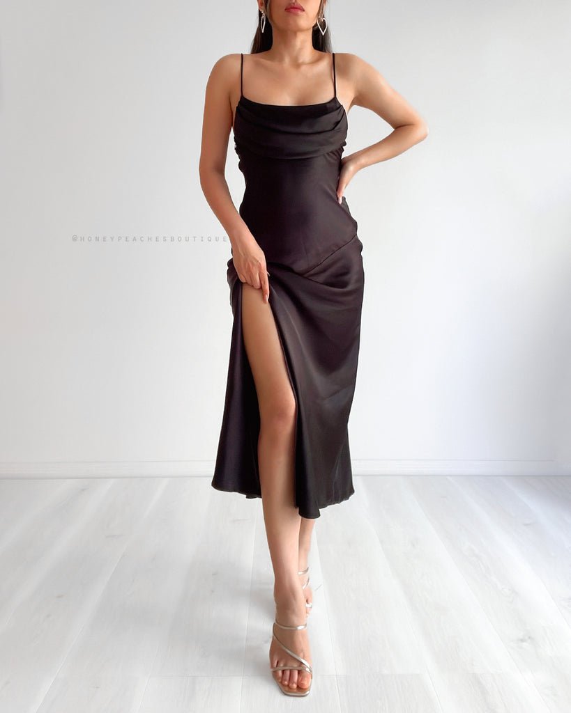 Davina Midi Dress - Black