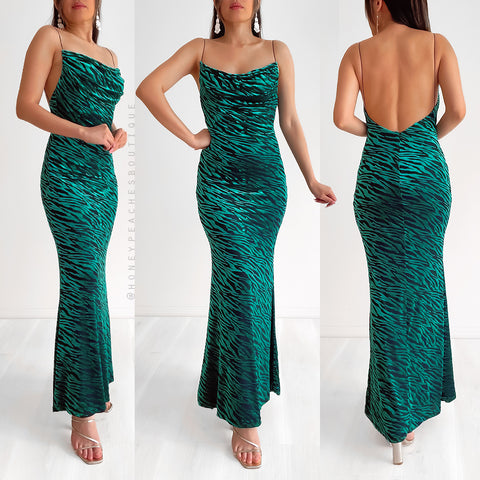 Haylee Mini Dress - Emerald Green