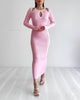 Gigi Knit Midi Dress - Pink