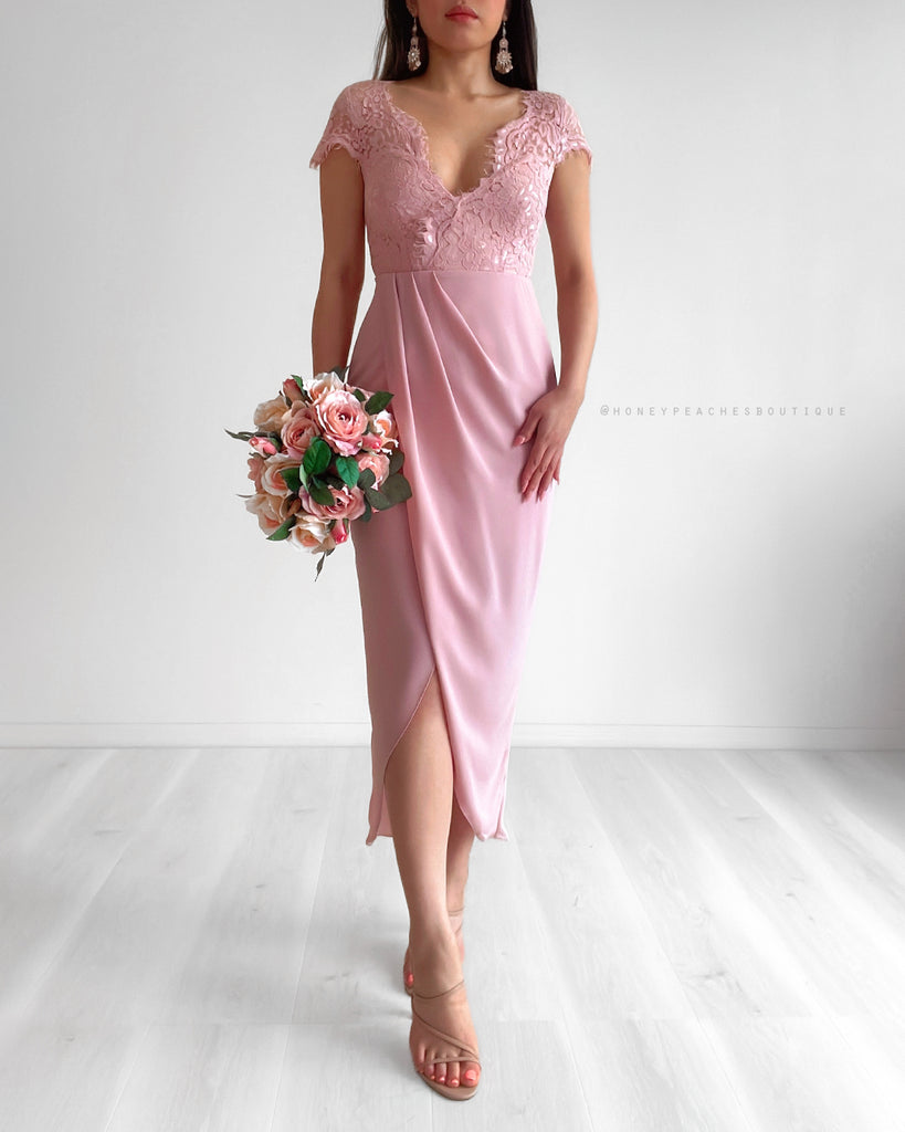 Amelia Midi Dress - Blush