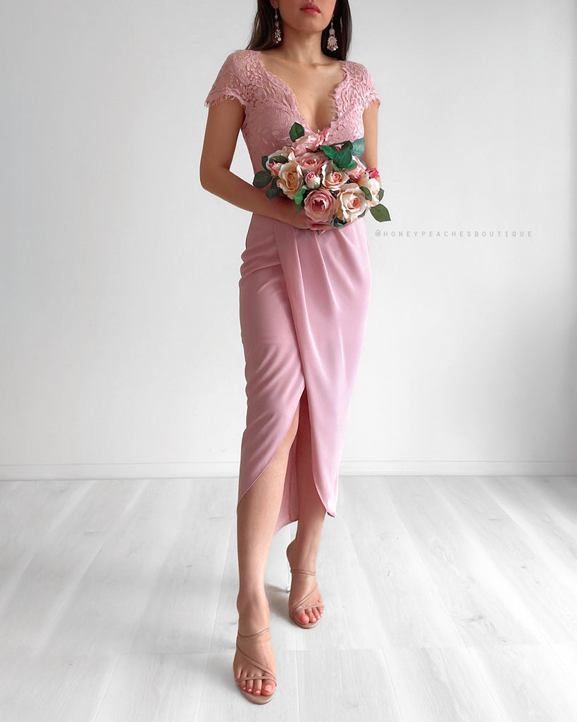 Amelia Midi Dress - Blush