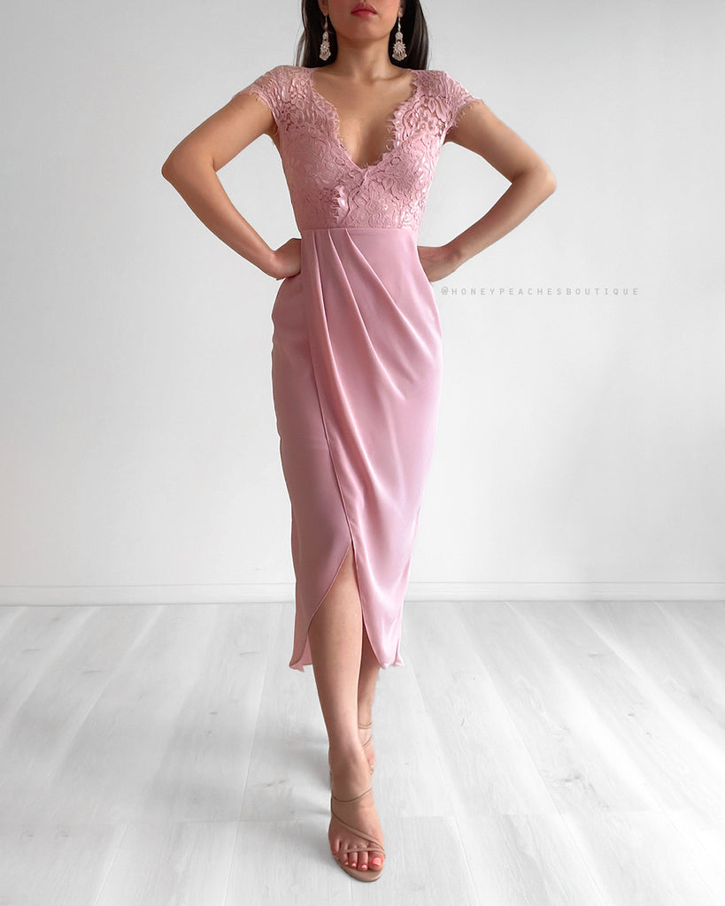 Amelia Midi Dress - Blush