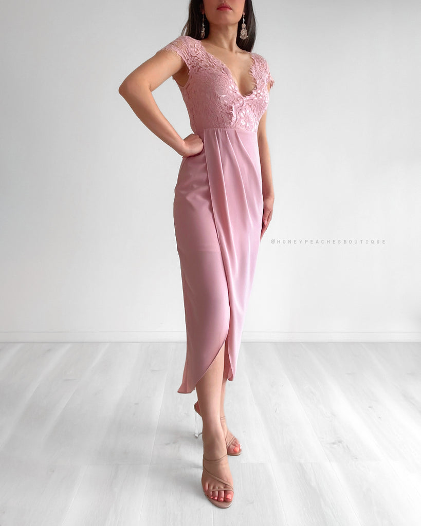 Amelia Midi Dress - Blush