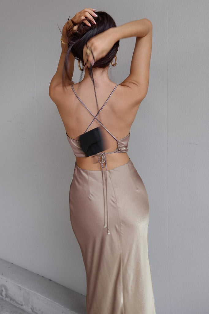 Charis Slip Dress - Taupe