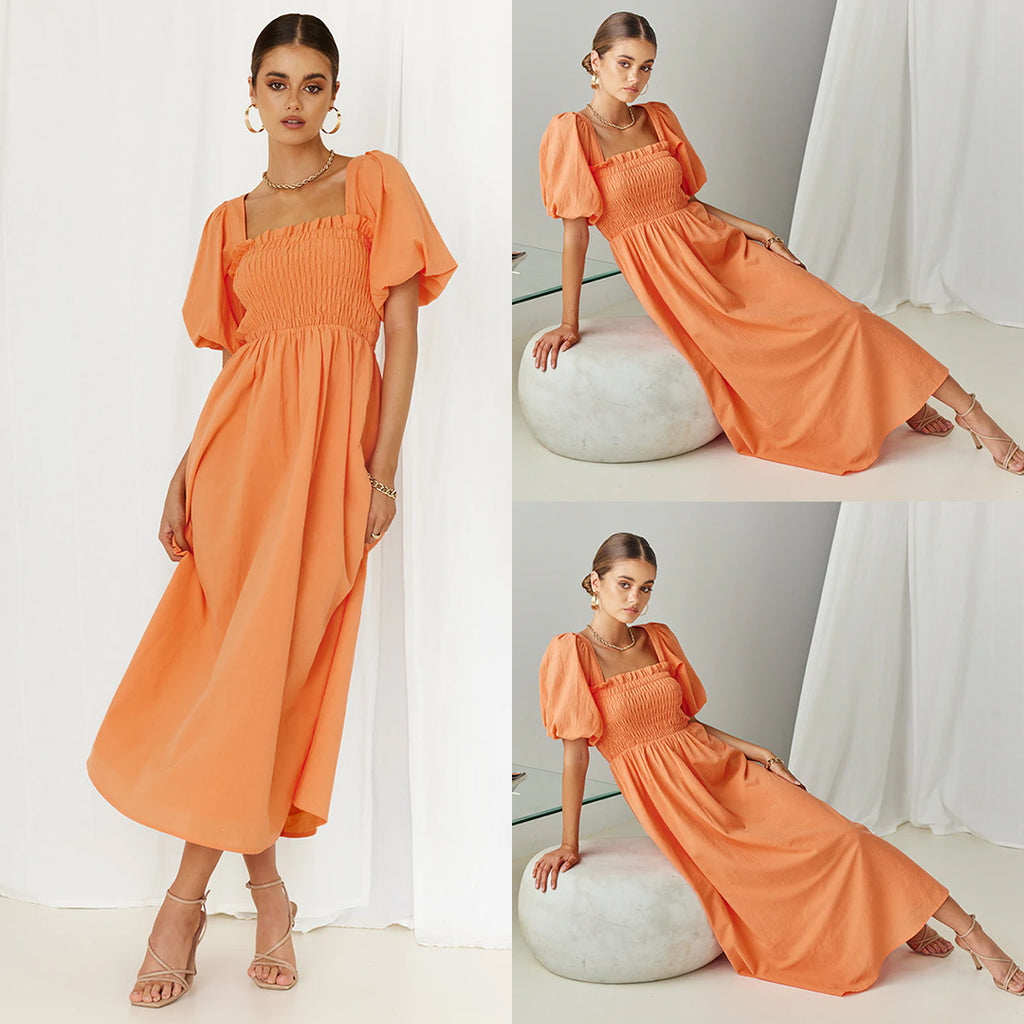 Islay Midi Dress - Orange