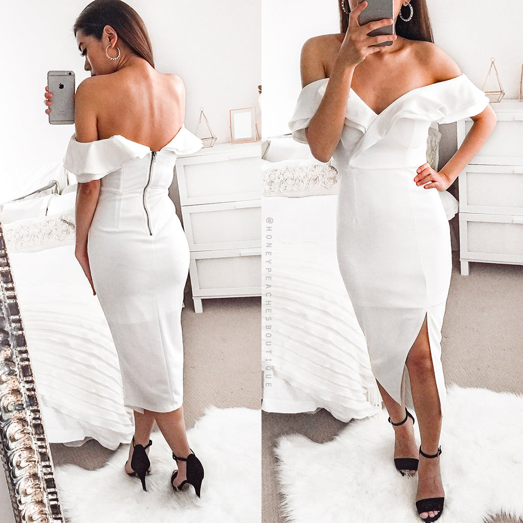 Faithfully Yours Midi Dress - White