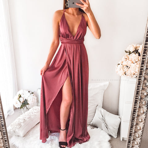 Loving You Is Easy Maxi Dress - Maroon