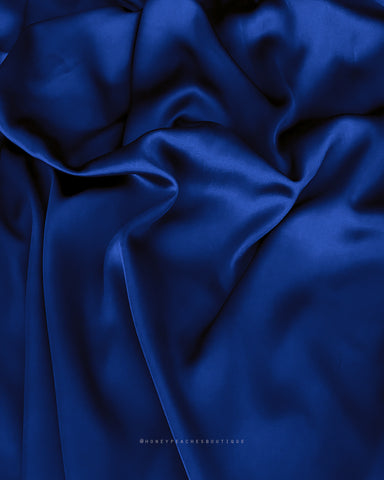 Alara Maxi Dress Bridesmaid Fabric Swatch - Luxe Satin - Royal Blue
