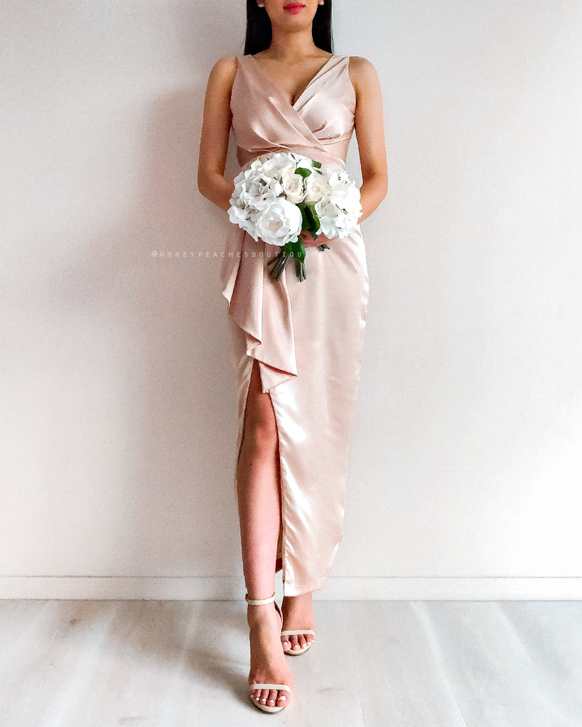 Goddess Midi Dress - Champagne