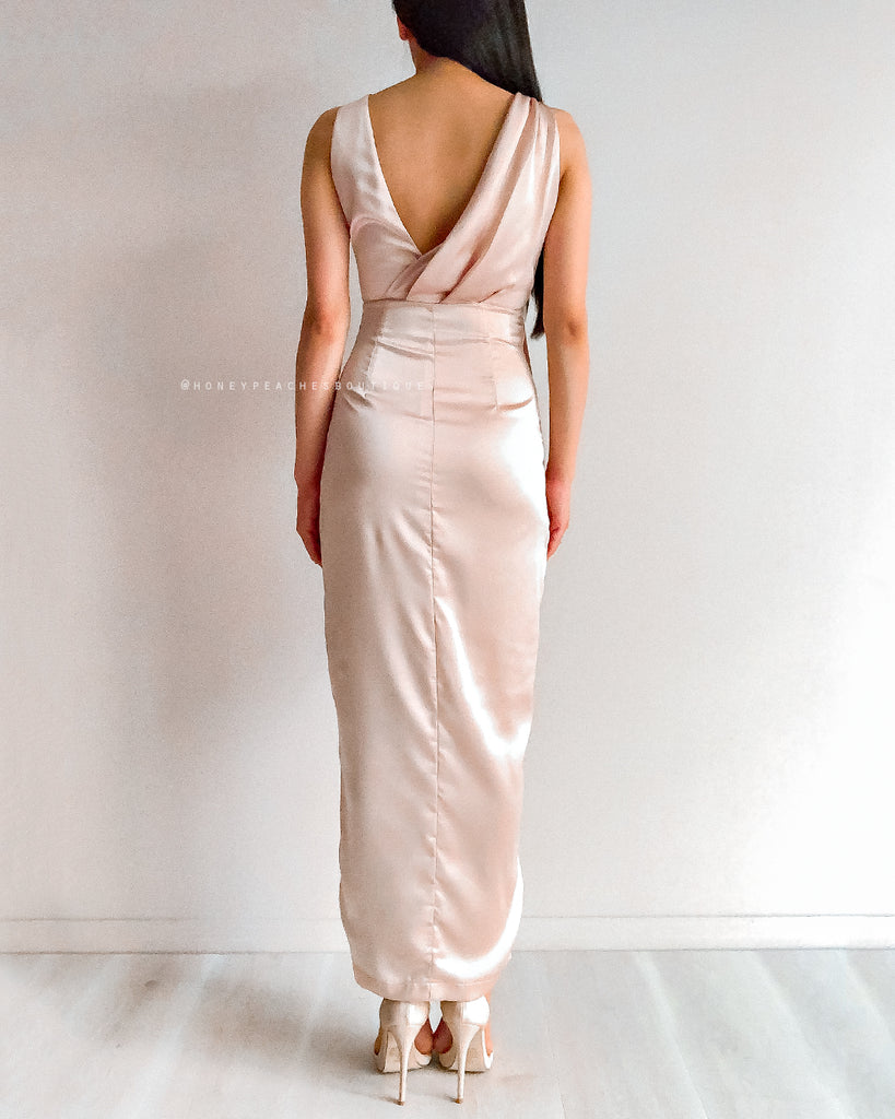 Goddess Midi Dress - Champagne