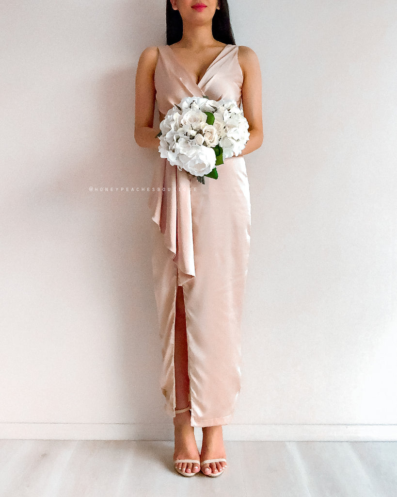 Goddess Midi Dress - Champagne