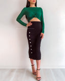 Harper Knit Midi Skirt - Black