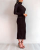 Carli Midi Knit Dress - Black