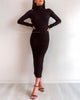 Carli Midi Knit Dress - Black