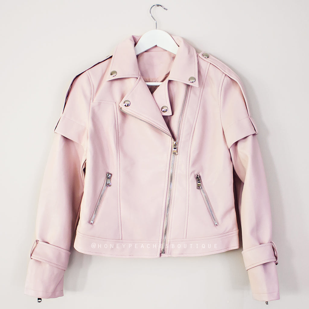 Aria Biker Jacket - Pink