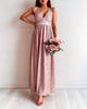 Abigail Glitter Maxi Dress - Rose Gold